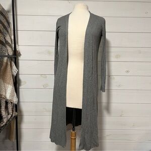 Cable & Gauge Charcoal Open Front Cardigan